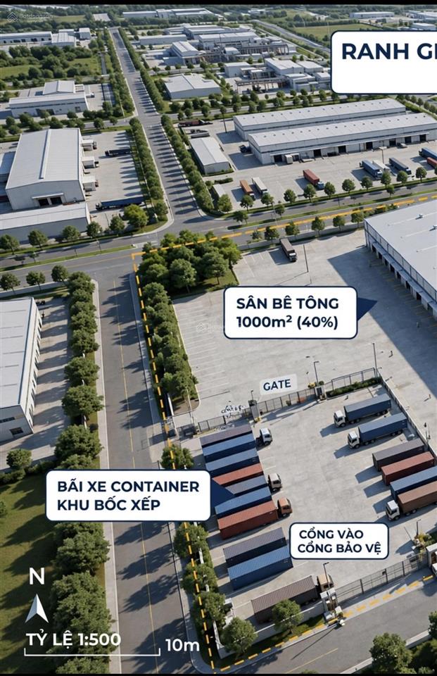 Cho thuê kho kcn an đồn gần trung tâm! gần cầu sông hàn, đường container. dt 2500m (1500m kho)