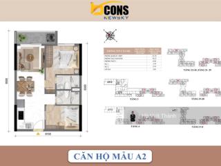Bán căn hộ 2pn 2wc 55m2 tại bcons new sky, giá 2,657 tỷ   0901 434 ***