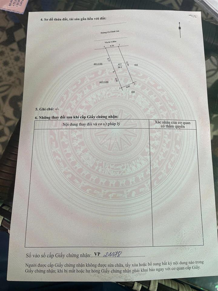 Bán đất mặt tiền kinh doanh cù chính lan