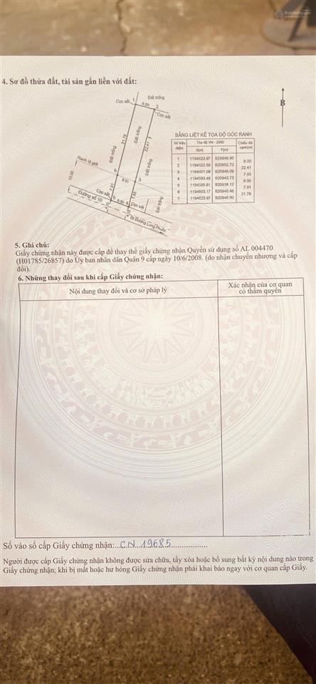 Lô đất mt đường số 10, ngang 6x30m 180m2 giá 3,6 tỷ