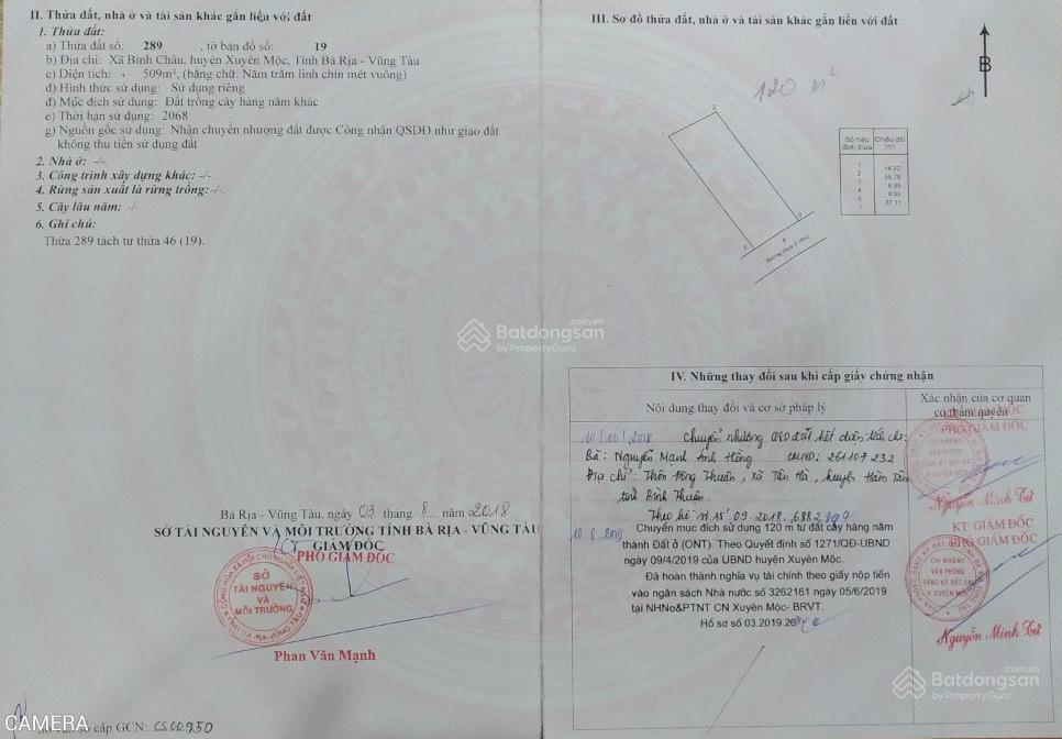 Đất bình châu, mặt tiền, toạ lạc trên đồi cát nhìn ra biển, kế bên lagoona, gần novaland bình châu