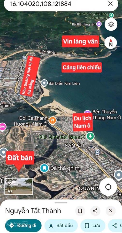 Bán đất mặt tiền nguyễn tất thành nối dài, tp đà nẵng