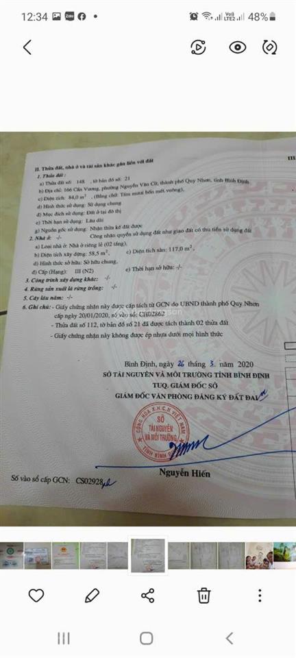 Cần bán trệt, lầu, dt 84m2 mặt tiền 116 đường cần vương, thành phố quy nhơn