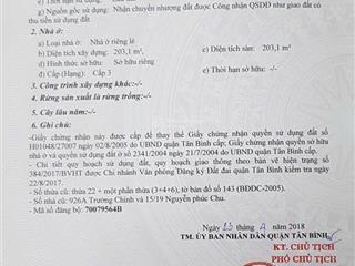 Nhà mặt tiền đường 263 m2 trường chinh phường 15 quận tân bình