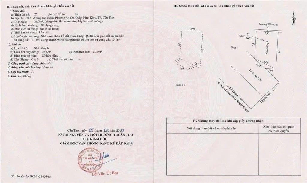 Bán nhà 5,48 tỷ 2 lầu mặt tiền đề thám (ngay chợ đề thám), p. an cư, quận ninh kiều, tp cần thơ