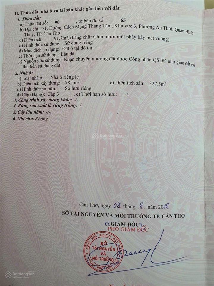 Bán nhà mặt tiền cách mạng tháng 8, 10,5 tỷ, phường an thới, tp. cần thơ