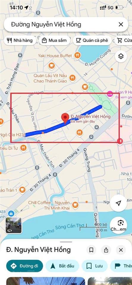Nhà trệt lầu 150 m2 18 tỷ đường nguyễn việt hồng trung tâm tp cần thơ
