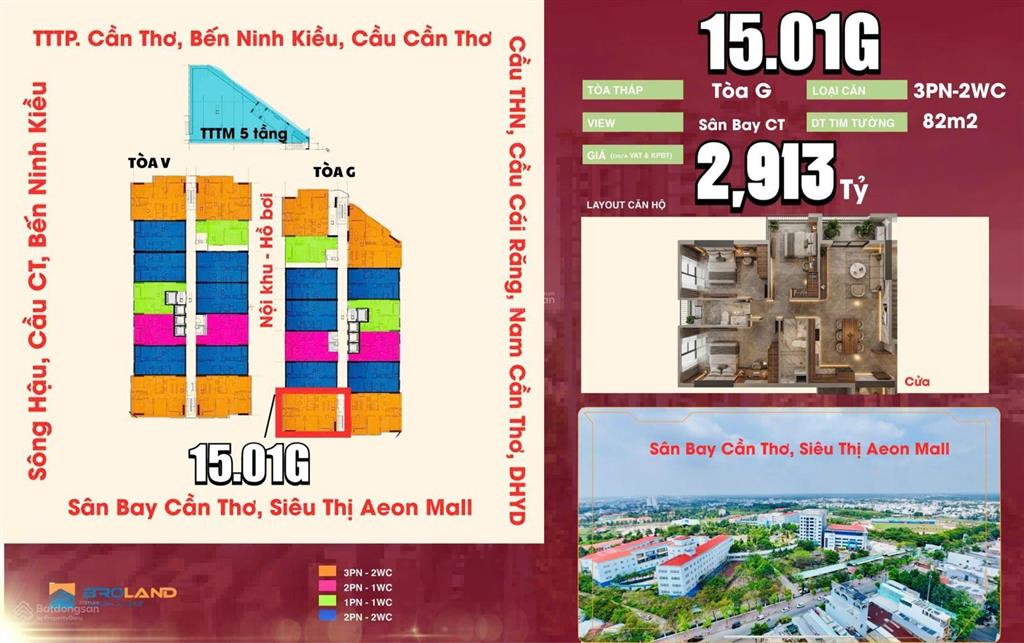 Sở hữu căn hộ 3pn sinh lời trung tâm tp cần thơ, chỉ với 868 triệu trả trước