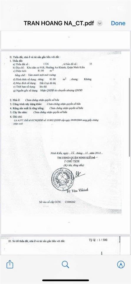 Nền mặt tiền đường trần hoàng na gần khu dân cư 91b 7,8 tỷ trung tâm thành phố cần thơ