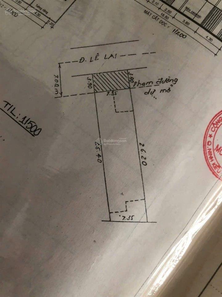 Nhà ngang 7,35 mét, một trệt 2 lầu mặt tiền lê lai 220 m2, 21 tỷ trung tâm thành phố cần thơ