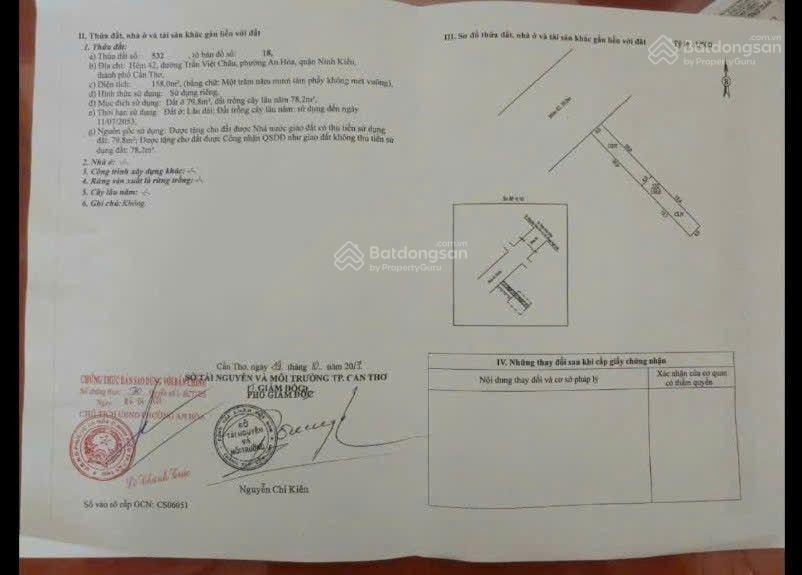 Nhà mặt tiền 6,8 tỷ hẻm 42 trần việt châu, giá tốt, tp cần thơ