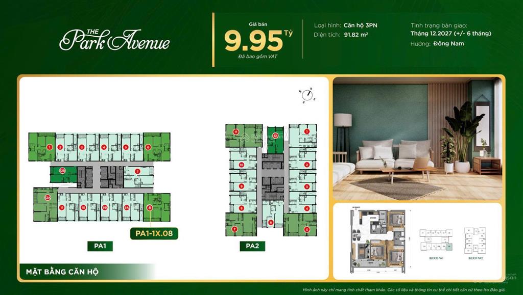 [hot deal] bán căn góc 3pn tháp pa1 the park avenue trung tâm quận 11. mặt tiền 3 tháng 2