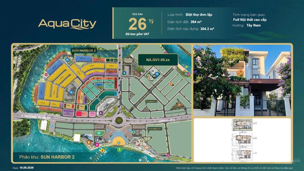 Hot aqua city biệt thự đơn lập sun harbor 2 | sổ hồng trao tay full nội thất