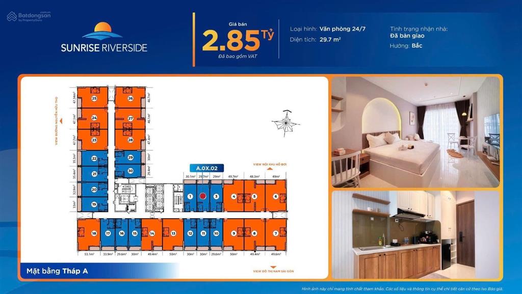 Vốn 2.x tỷ  sở hữu ngay officetel sunrise riverside sẵn hợp đồng thuê 10.5 tr/tháng!