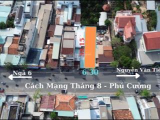 Bán nhanh mặt tiền cách mạng tháng 8, phú cường gần ngã 6, chỉ 70tr/m2  e việt