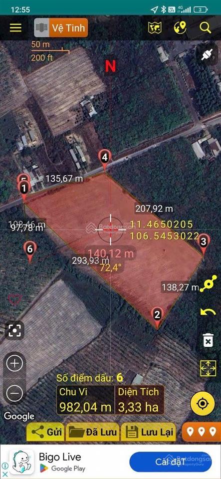Bán 3ha đất lâu năm có 500m2 thổ tại ấp tân minh, xã minh thạnh, dầu tiếng, bình dương, 45 tỷ