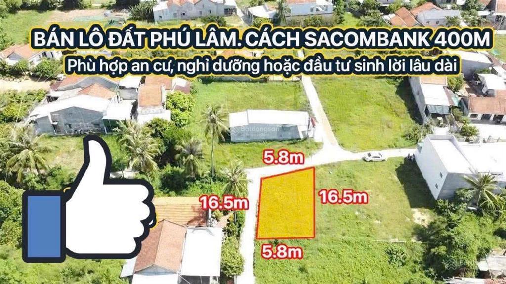 Bán lô đất đẹp gần sacombank phú lâm  lô góc 650tr