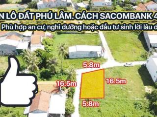 Bán lô đất đẹp gần sacombank phú lâm  lô góc 650tr