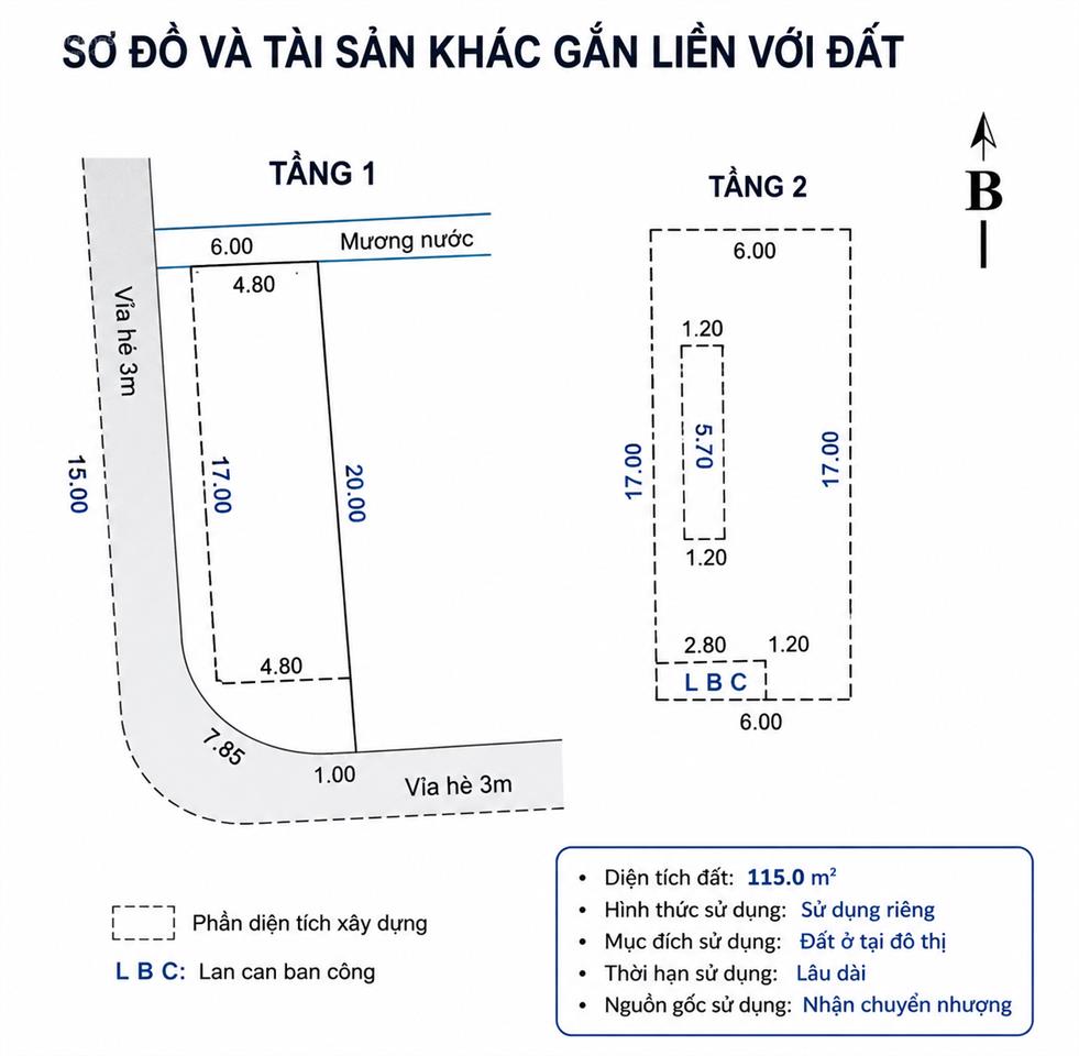 Nhà 2 tầng lô góc diện tích 115m vị trí đẹp gần bến xe