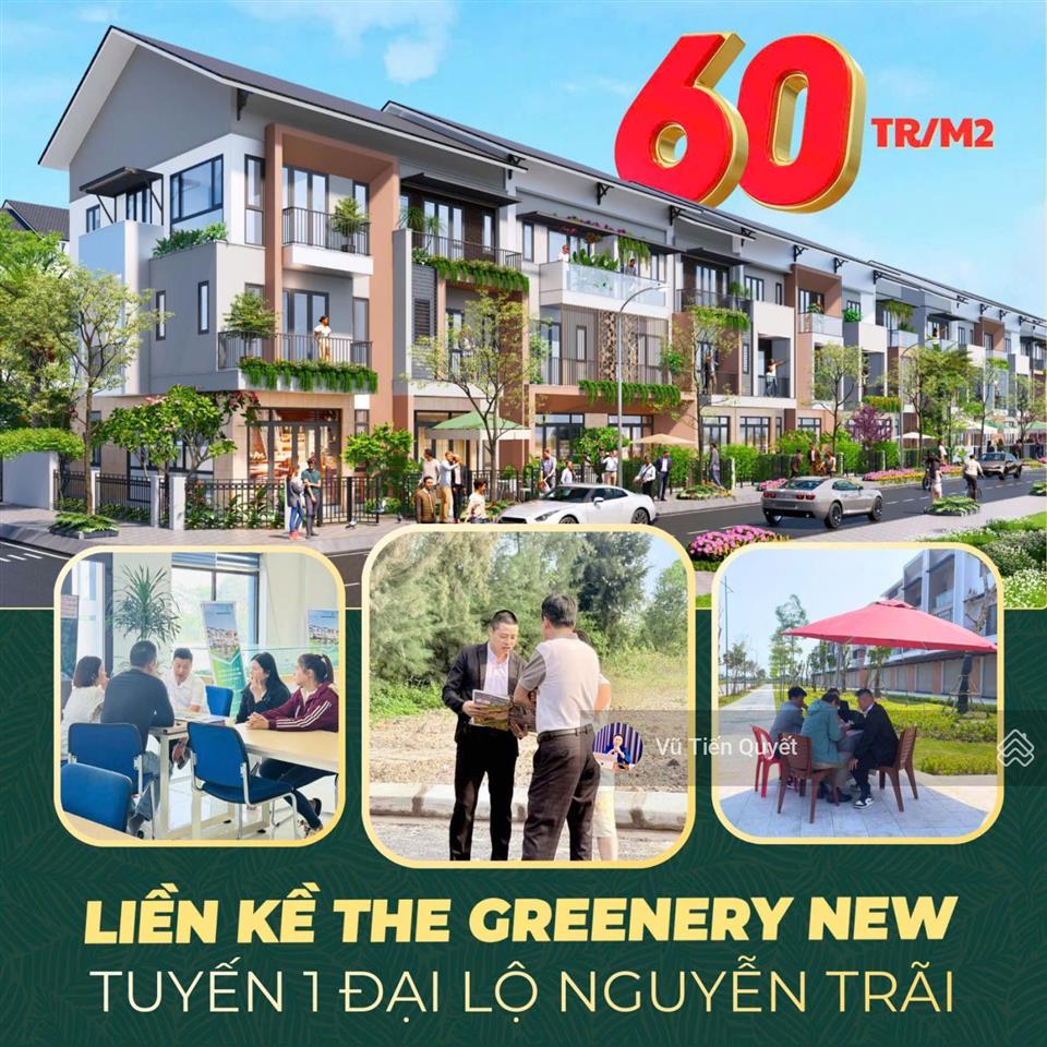Bán liền kề view trường học & công viên. the greenery 2, lk  77. giá 6 tỷ. trục đường thông
