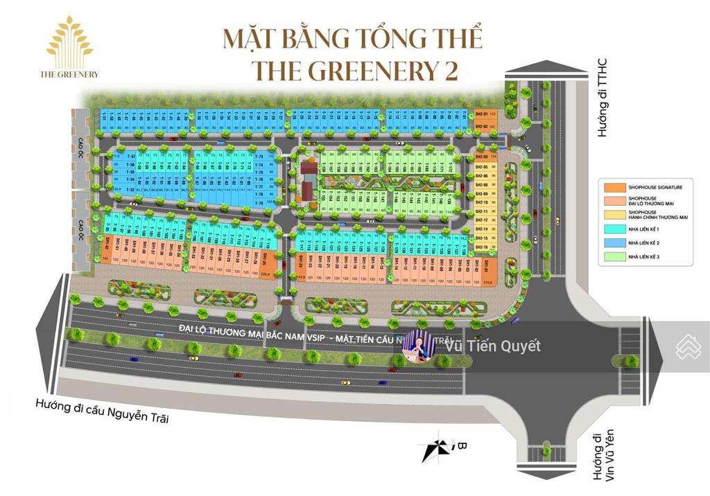 Bán liền kề view trường học & công viên. the greenery 2, lk  77. giá 6 tỷ. trục đường thông
