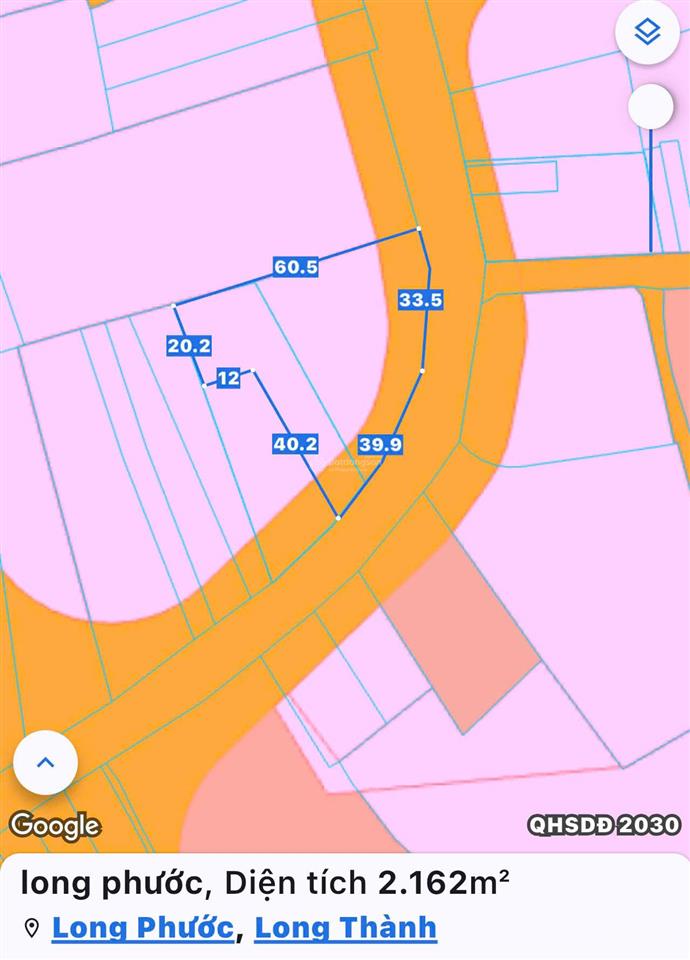 Bán 2.154,5m² đất thổ cư 1.600m² hơn 100m mặt đường hương lộ 12 cửa ngõ sân bay long thành