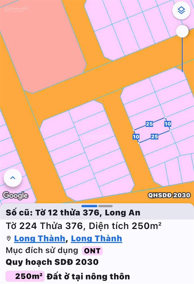 Bán lô đất khu tái định cư long an  long thành  tp đồng nai 10m x 25m cửa ngõ sân bay long thành