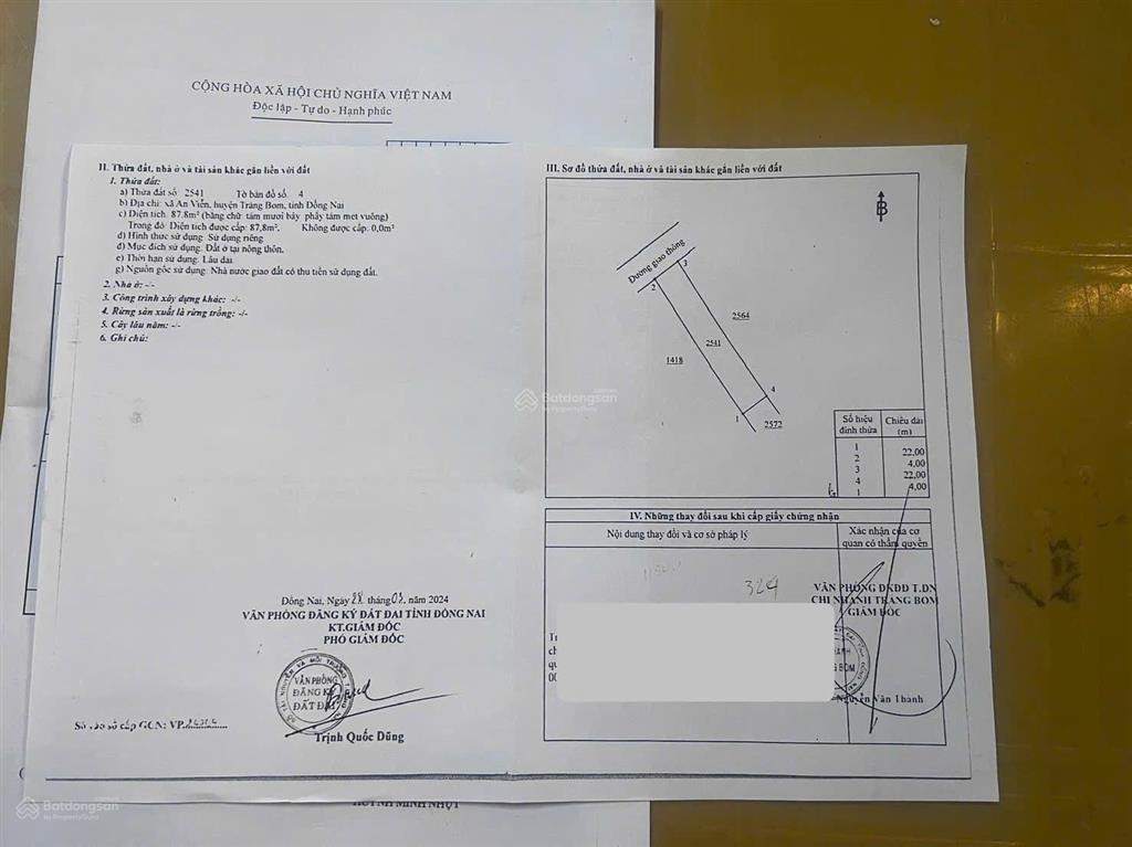 Bán đất an viễn gần kcn giang điền 4x22 sổ riêng thổ cư 850tr