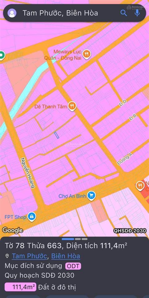 Bán đất khu 92 tam phước gần lục quân chợ an bình 5x22 sổ riêng thổ cư