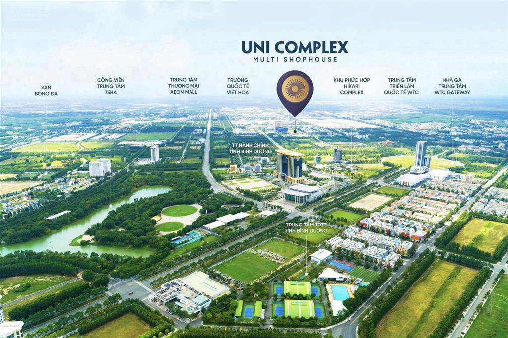Uni complex bình dương nhà phố thương mại ngay trung tâm tp. thủ dầu một