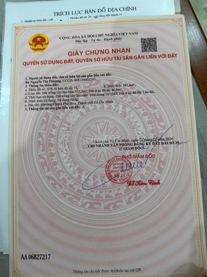 đất nền chánh phú hoà