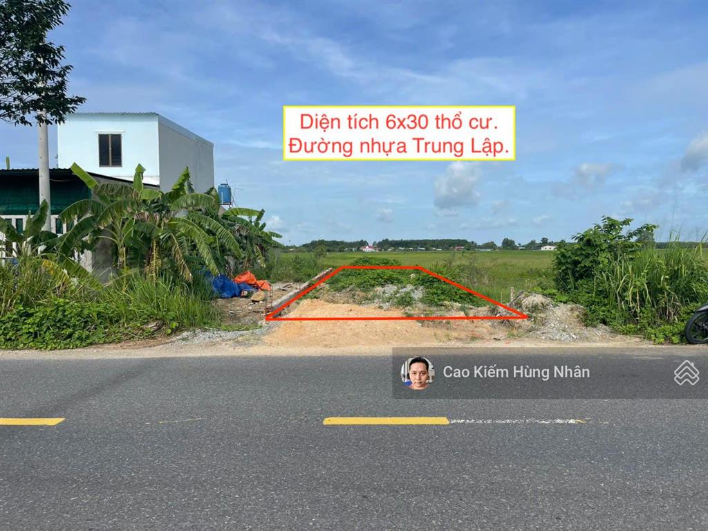 Đất bán đường trung lập xã trung lập thượng 6x31 thổ cư. giá 1 tỷ 650 triệu có thương lượng