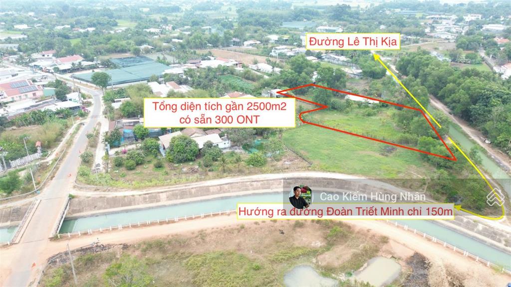 Đất vườn khu dân cư có thổ cư 2439m2 có sẵn 300m2 ont xây dựng hoàn công. giá bán 4 tỷ 500 triệu