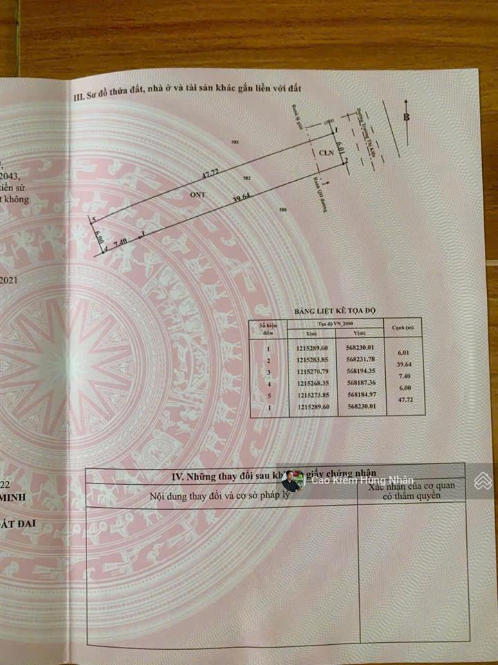 Bán đất đường trương thị kiện xã thái mỹ 6x47 ont. giá 2 tỷ có thương lượng.