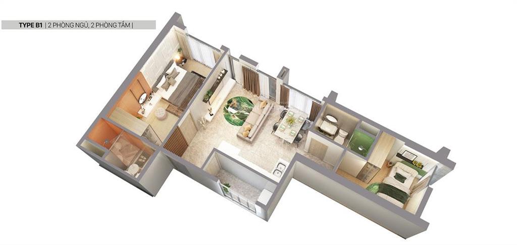 Citigrand q.2 gồm 2pn 2wc nhà mới cuối năm 2026 nhận nhà 3.3 tỷ view tp đẹp