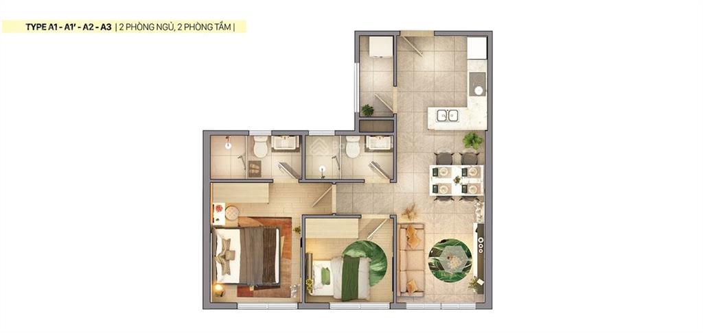 Citigrand q.2 gồm 2pn 2wc nhà mới cuối năm 2026 nhận nhà 3.3 tỷ view tp đẹp