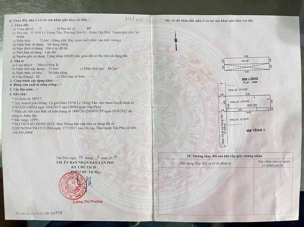 Nhà tân phú giá bình tân 75m2 odt 5 tỷ 350 có sẵn 4 phòng trọ thu nhập ổn định