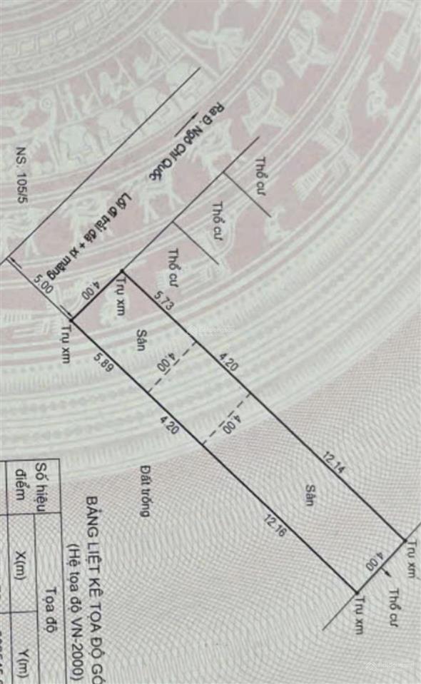 Lô đất 3,95 tỷ full thổ cư 88m2 hẻm xe hơi gần mặt tiền ngô chí quốc