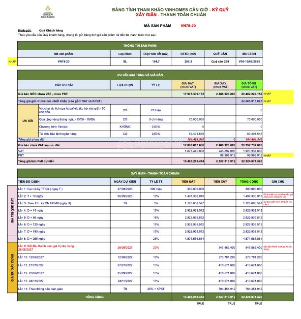 Biệt thự song lập vịnh ngọc giá tốt thị trường 20,5 tỷ