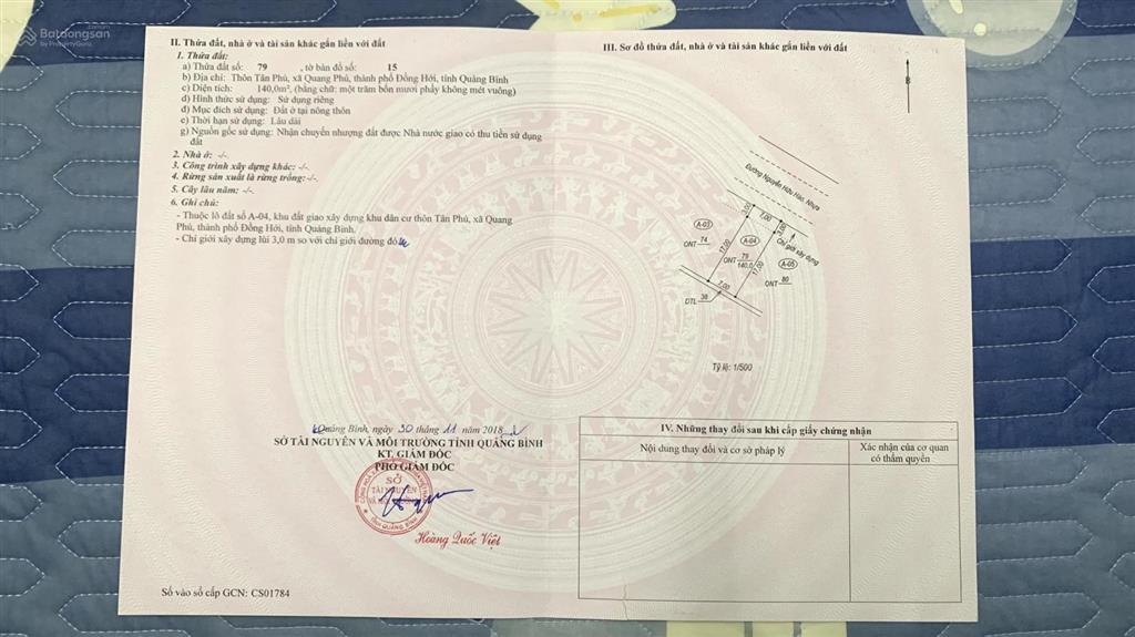 Chính chủ bán đất hướng biển tp đồng hới, quảng bình (cũ)