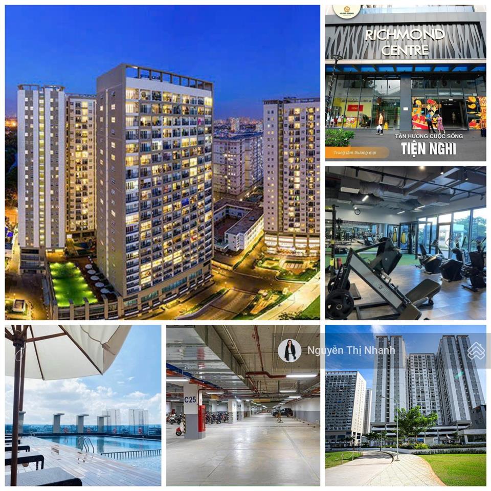 Cho thuê richmond city, 2pn 2wc 73m2 dt lớn , view nhìn về q1, ngắm pháo hoa, có nt, giá 15triệu