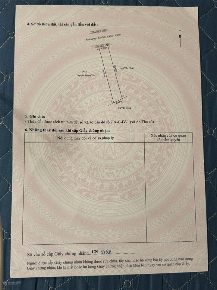 Bán đất 143,6m2 tại an thọ, 2,45 tỷ, hướng tây bắc, pháp lý đầy đủ