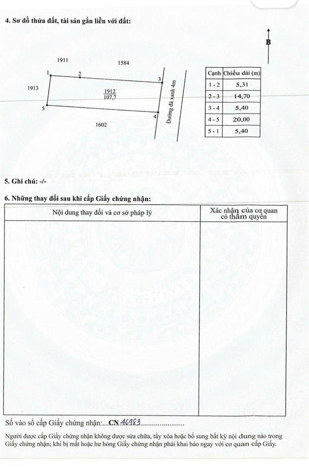 108m2 5,4x20m ngay đầu cổng da cát tường phú sinh 200m