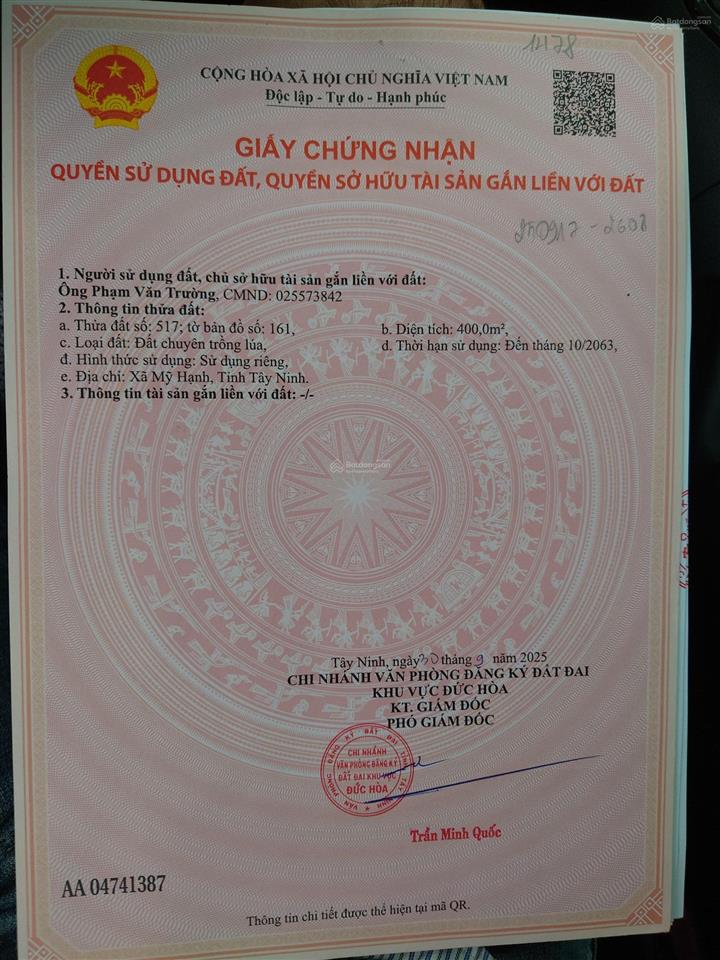 400m2 10x40m cạnh khu cn nam thuận hải sơn đức hòa đông 500m, cách ranh sg 1,4km