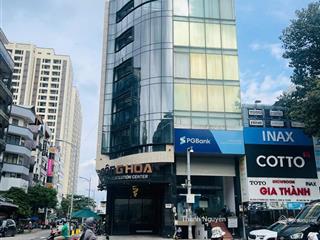 Bán gấp tòa nhà 2mt đường lý thái tổ quận 10 dt 5.5m x22m hậu 6,5m nhà hầm 7 tầng giá 50 tỷ tl