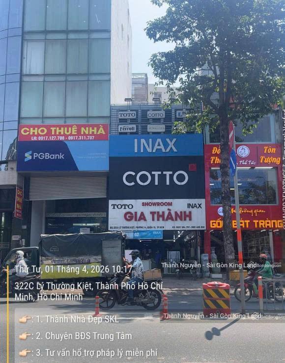 Bán gấp siêu phẩm mặt tiền lý thường kiệt, quận 10 dt 6.2m x20m nhà 2 tầng giá bán 56 tỷ tl