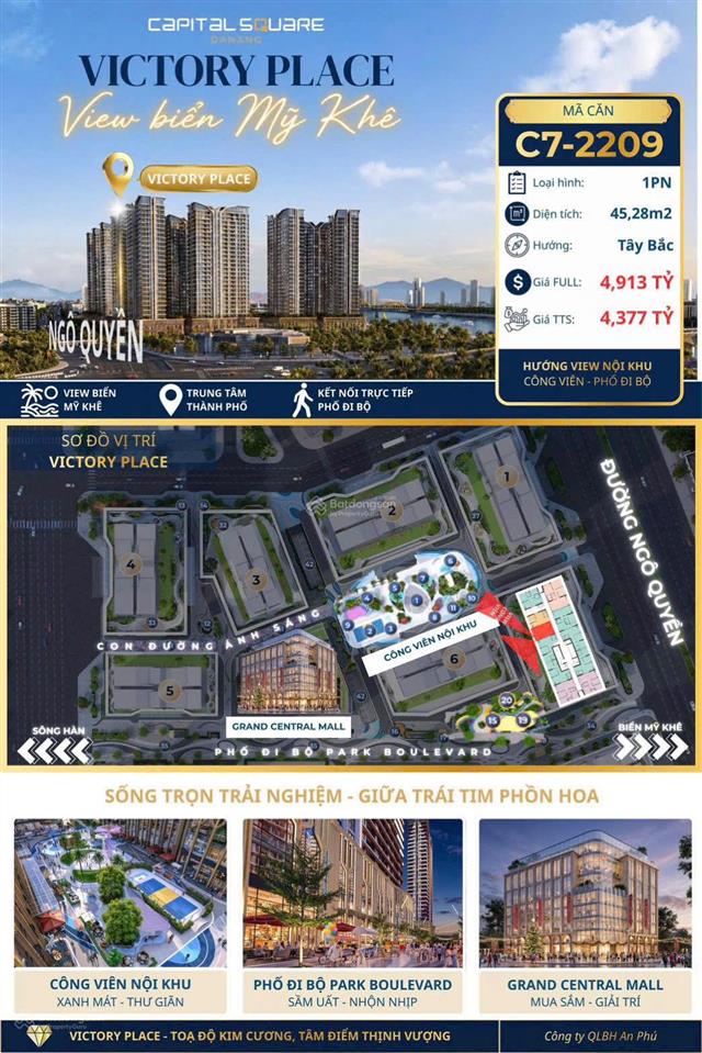Căn hộ capital square, mở bán tòa view trực diện sông hàn, giá trực tiếp cđt