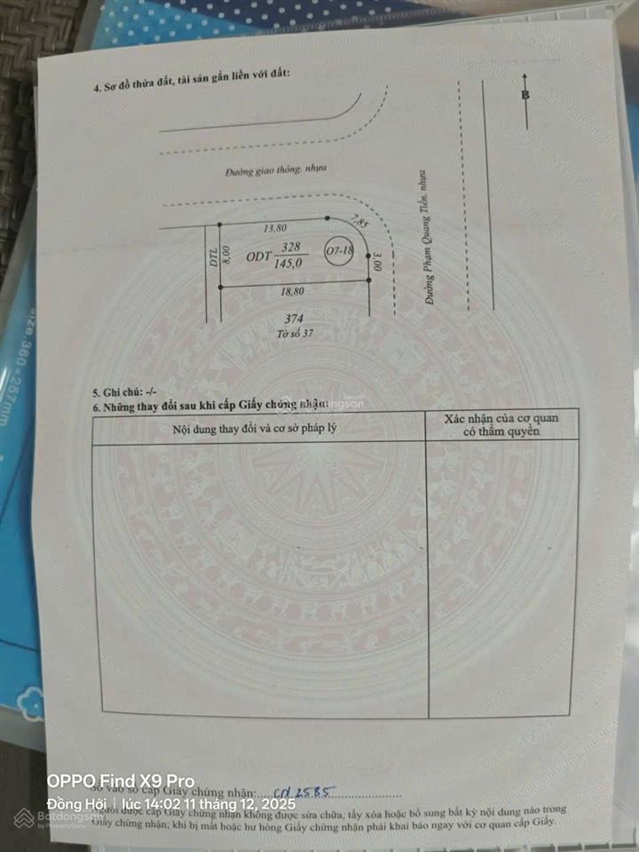 Chính chủ gửi bán lô góc đường phạm quang tiến  kđt đông mương phóng thuỷ  đồng hới  quảng bình