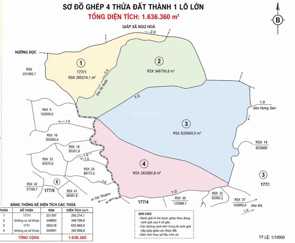Bán lô đất rừng sản xuất hơn 163 hécta (ha) tại tiến hoá  tuyên hoá quảng bình (chỉ 2.900đ/m2)