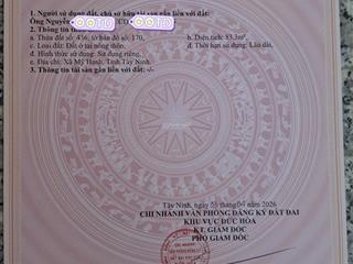 Bán lô 4.5x18.5m (84m2 thổ cư), cách tl10 vào 300m  đường nhựa 8.5m. sổ sẵn. công chứng ngay